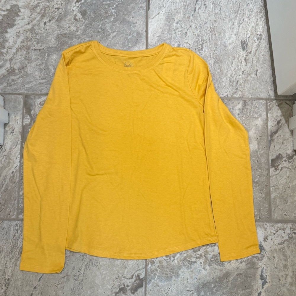 NWT Size Large Wonder NationYellow  Long Sleeve Shirt
